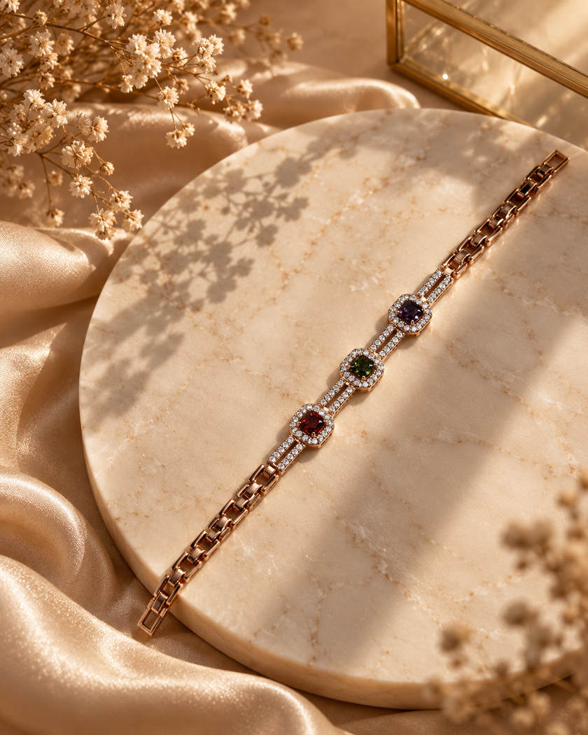 Edith Jewel Tone Station Bracelet by House of Surè