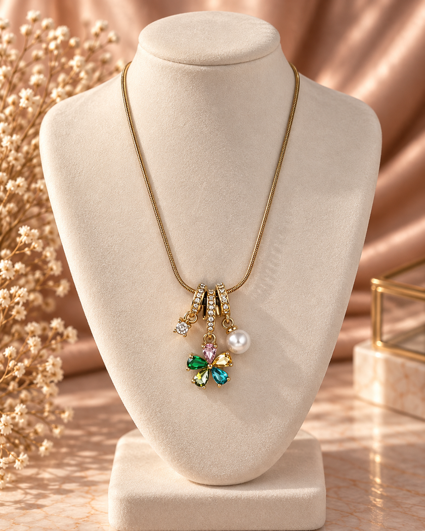 Louise Jewel Charm Necklace by House of Surè