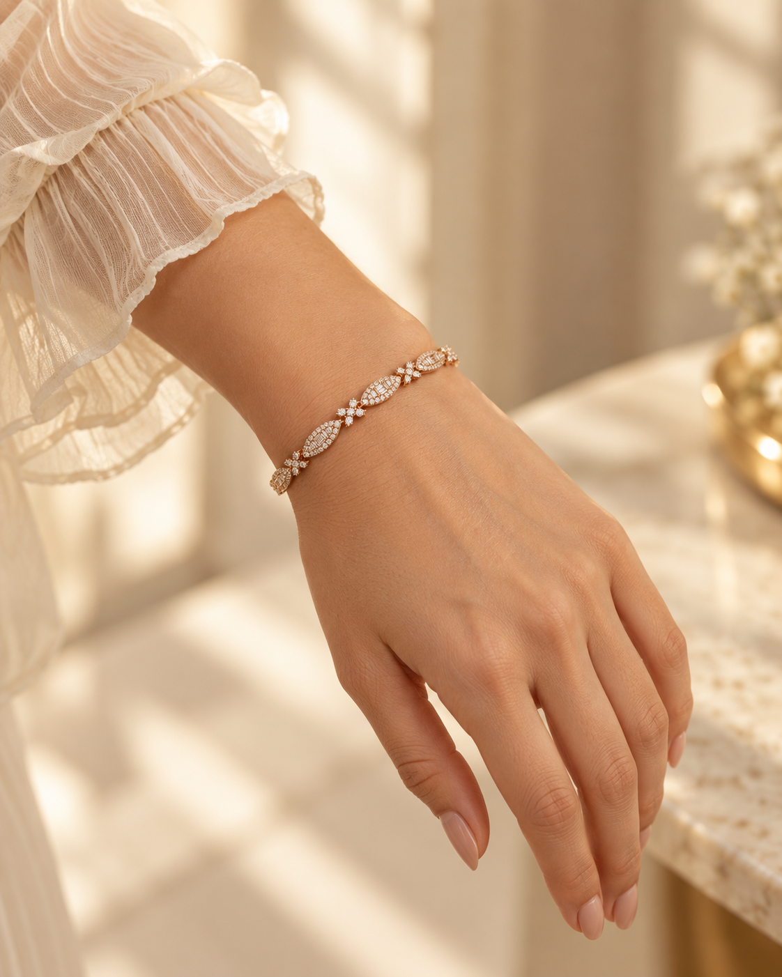 Ada Marquise Halo Bracelet by House of Surè