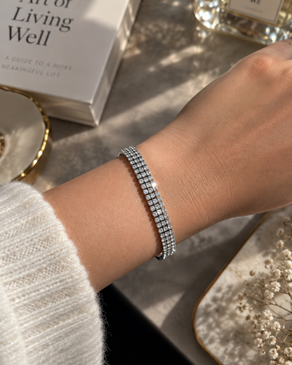 Alice Silver Triple Row Tennis Bracelet by House of Surè