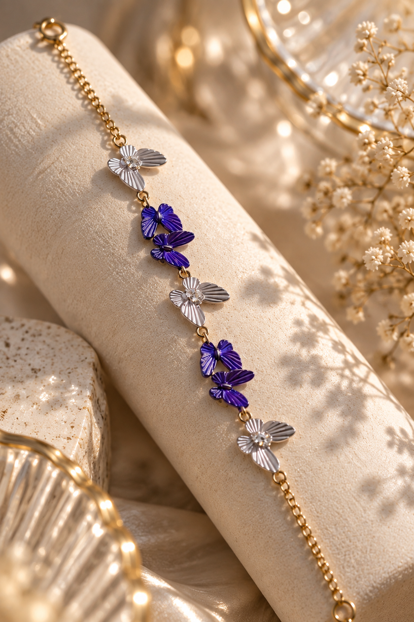 Anna Blue Butterfly Bracelet by House of Surè