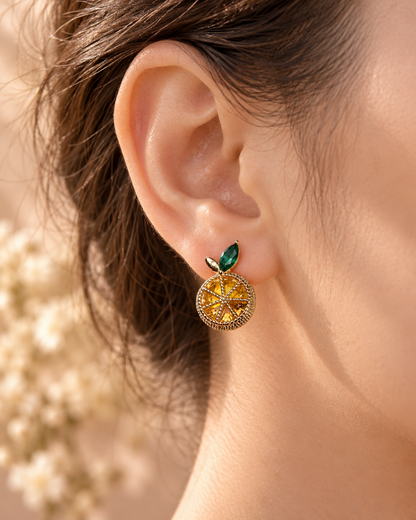 Clara Lemon Enamel Studs by House of Surè