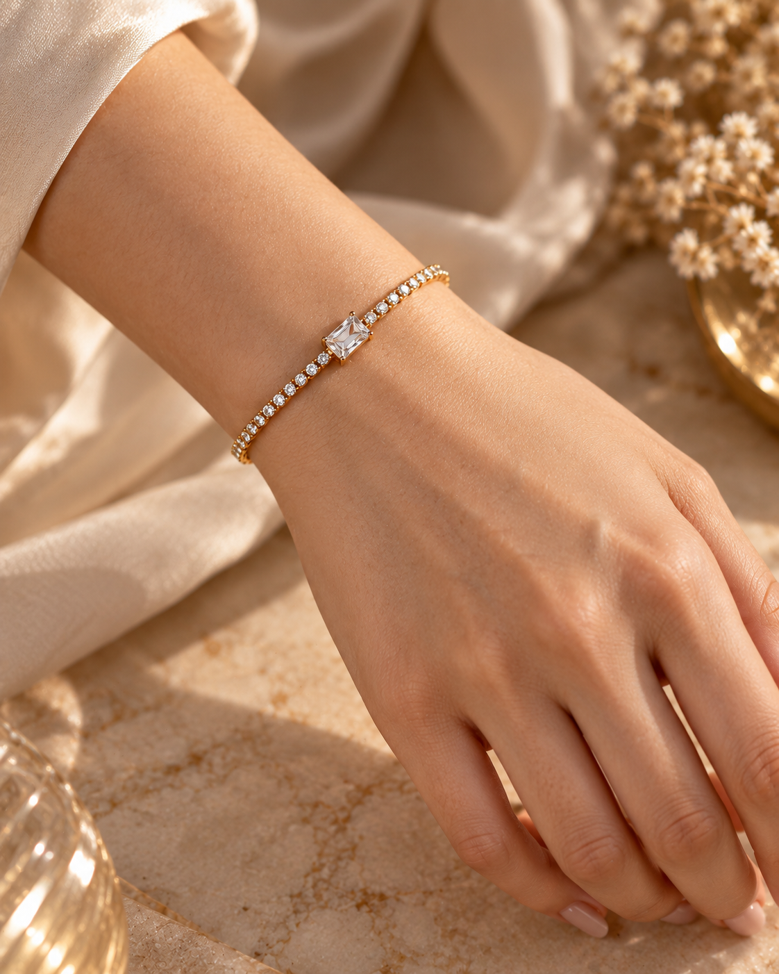 Colette Emerald Cut Station Bracelet by House of Surè