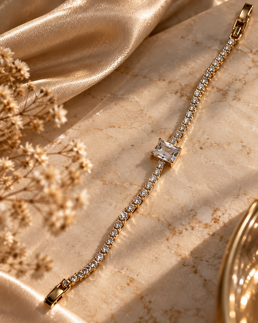 Colette Emerald Cut Station Bracelet by House of Surè
