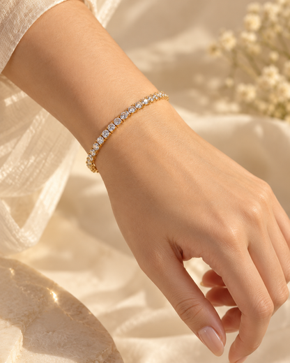 Delphine Gold Tennis Bracelet by House of Surè