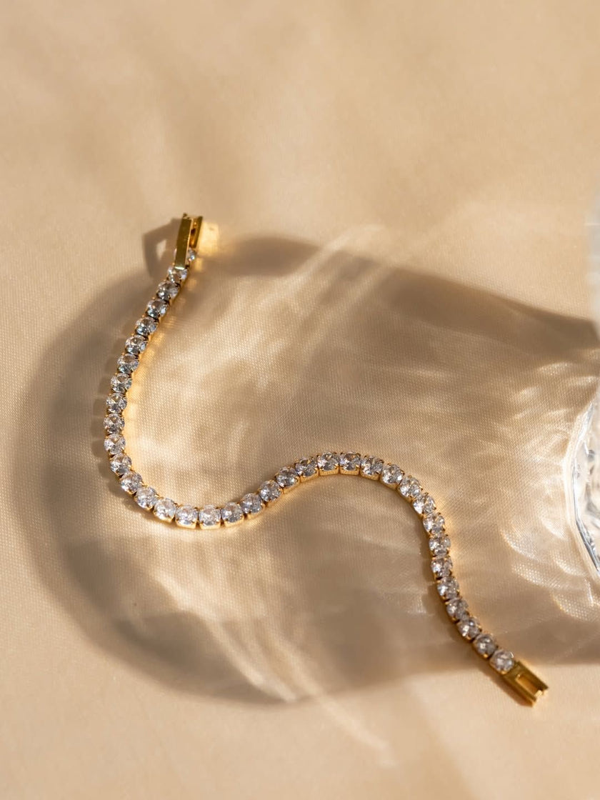 Delphine Gold Tennis Bracelet by House of Surè