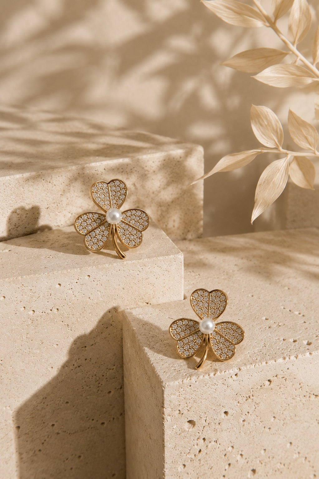 Diana Clover Pearl Studs by House of Surè
