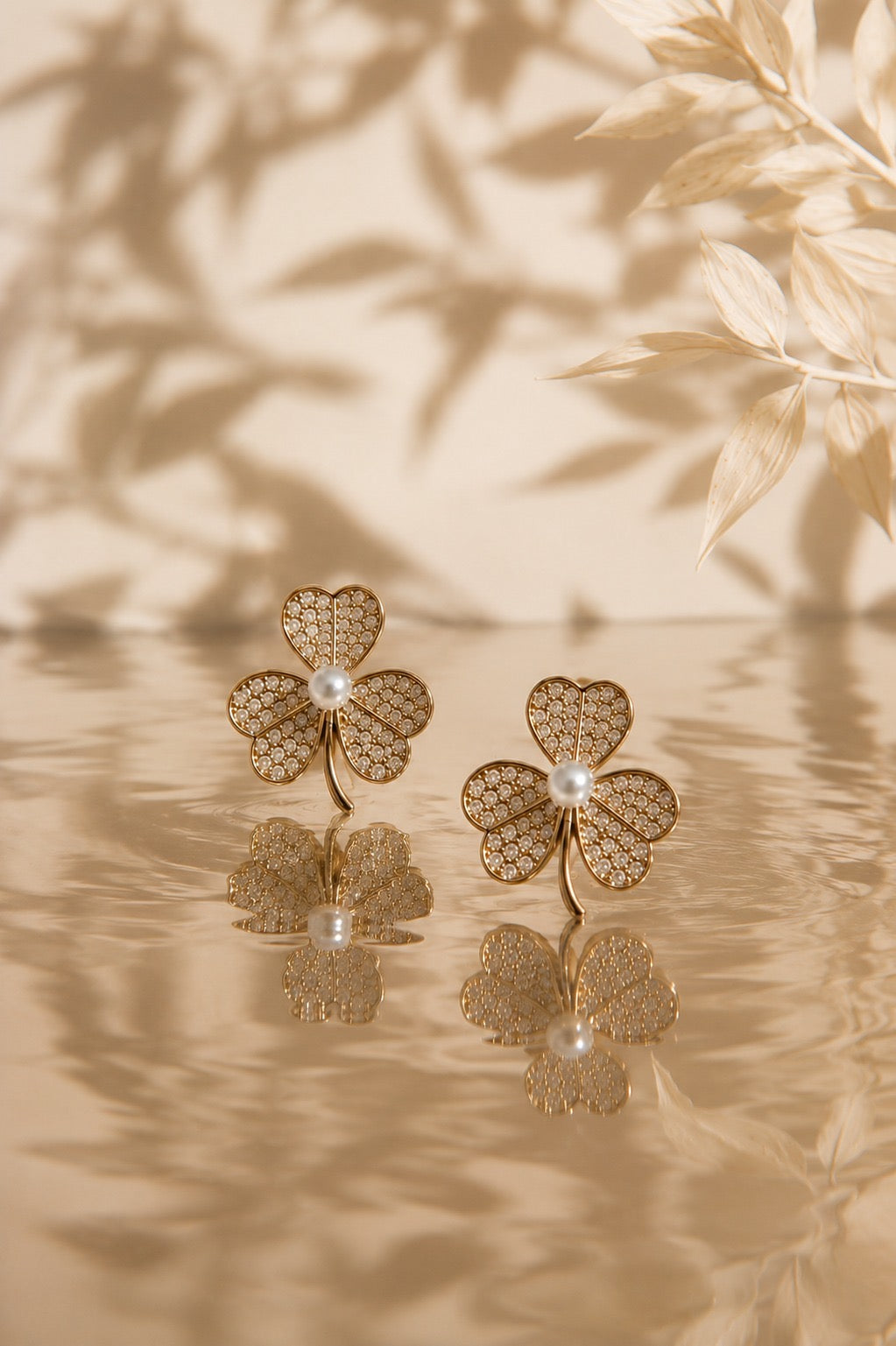 Diana Clover Pearl Studs by House of Surè
