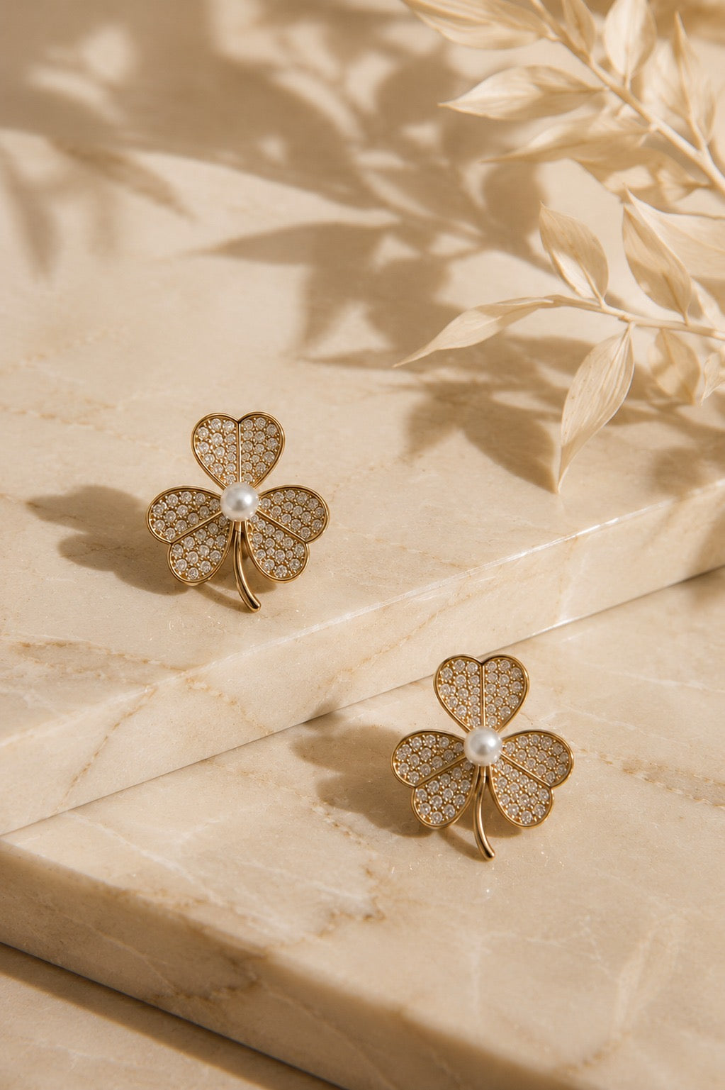Diana Clover Pearl Studs by House of Surè