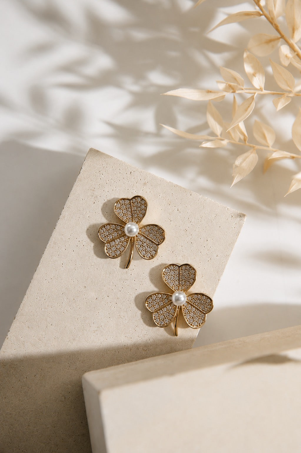 Diana Clover Pearl Studs by House of Surè