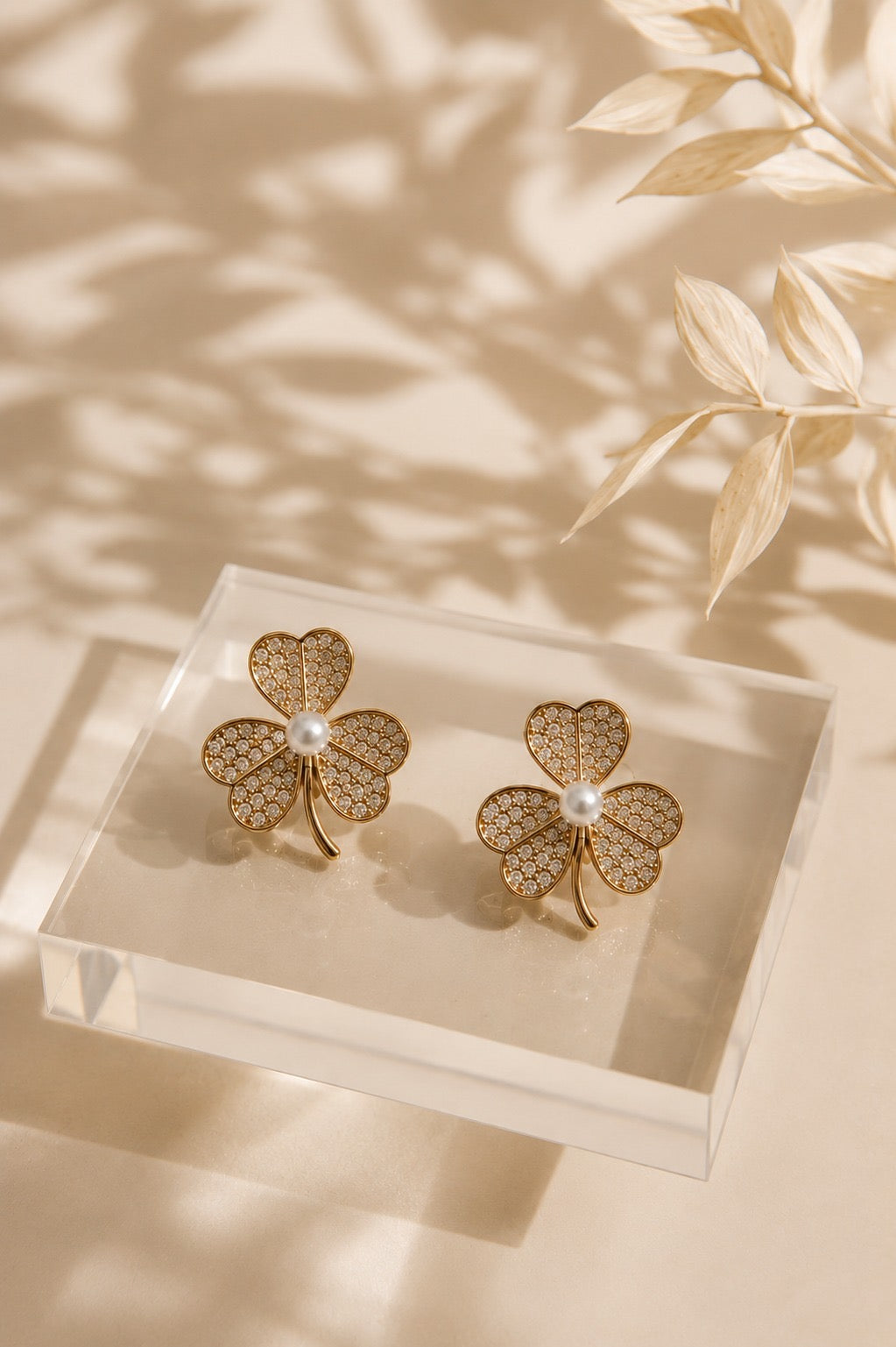 Diana Clover Pearl Studs by House of Surè
