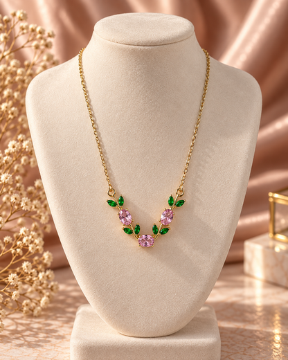 Diana Pink Blossom Necklace by House of Surè
