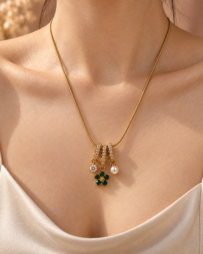 Emma Green Clover Charm Necklace by House of Surè