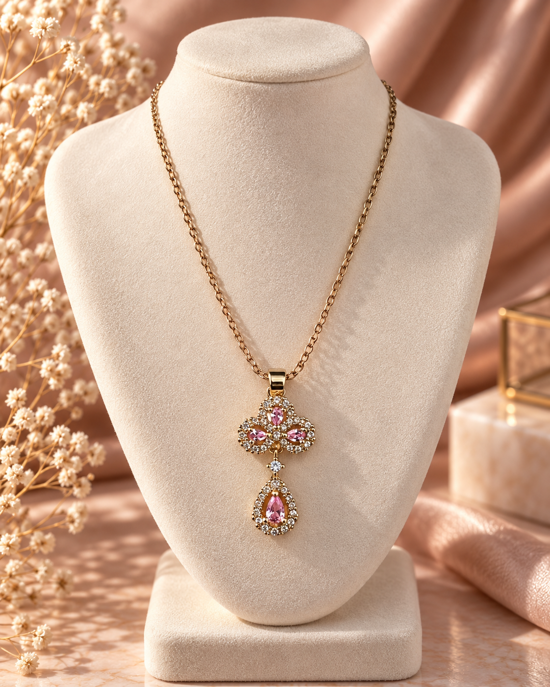 Grace Clover Drop Necklace by House of Surè
