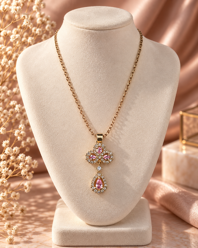 Grace Clover Drop Necklace by House of Surè