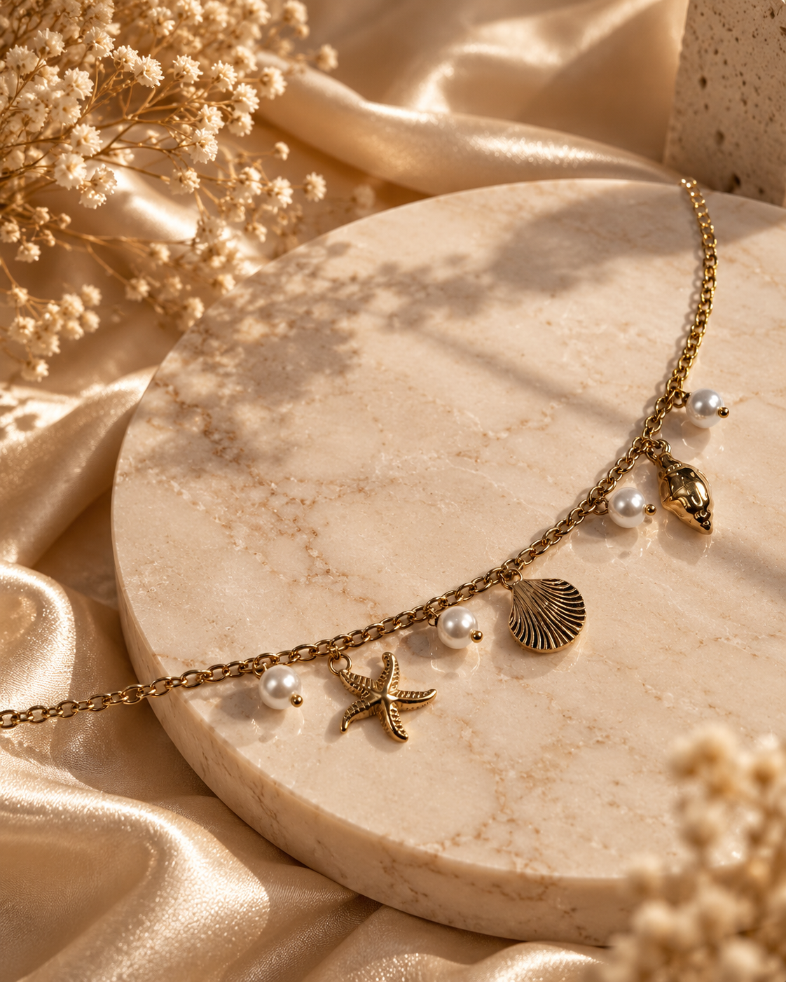 Grace Shell and Pearl Charm Bracelet by House of Surè