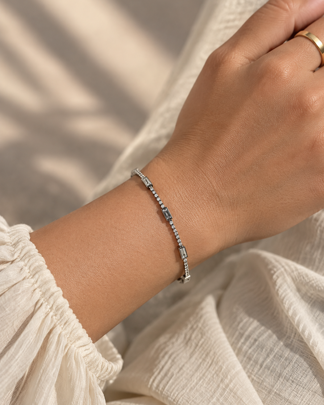 Hazel Baguette Station Tennis Bracelet by House of Surè