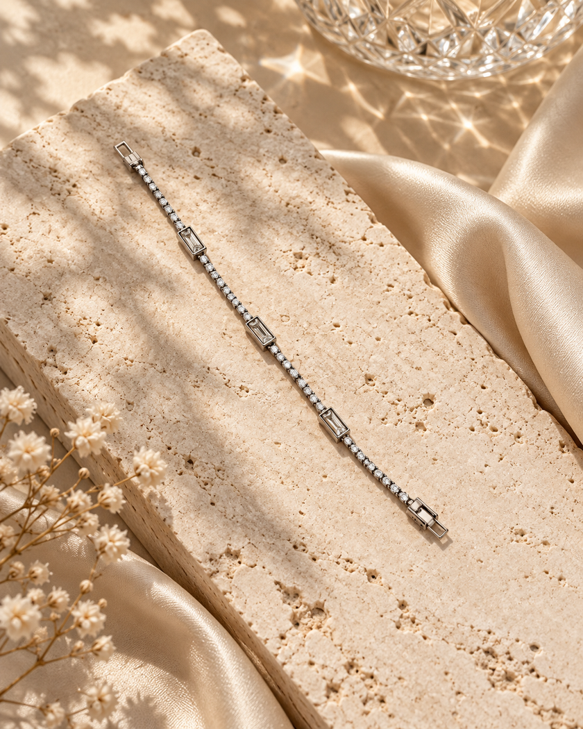 Hazel Baguette Station Tennis Bracelet by House of Surè
