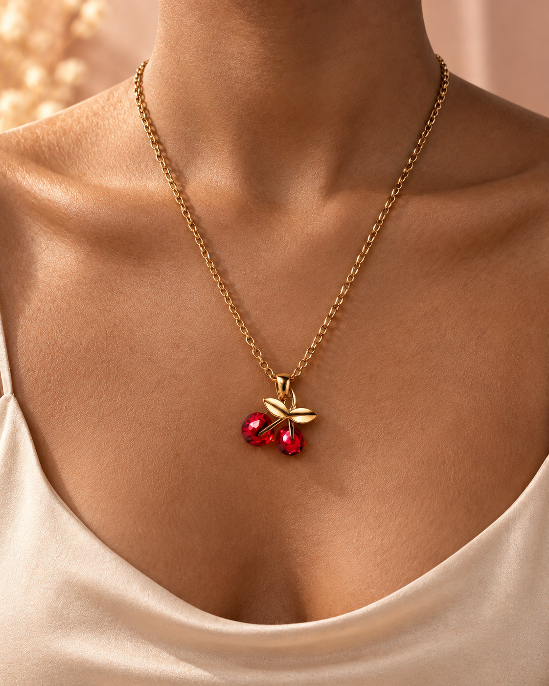Helen Cherry Pendant Necklace by House of Surè