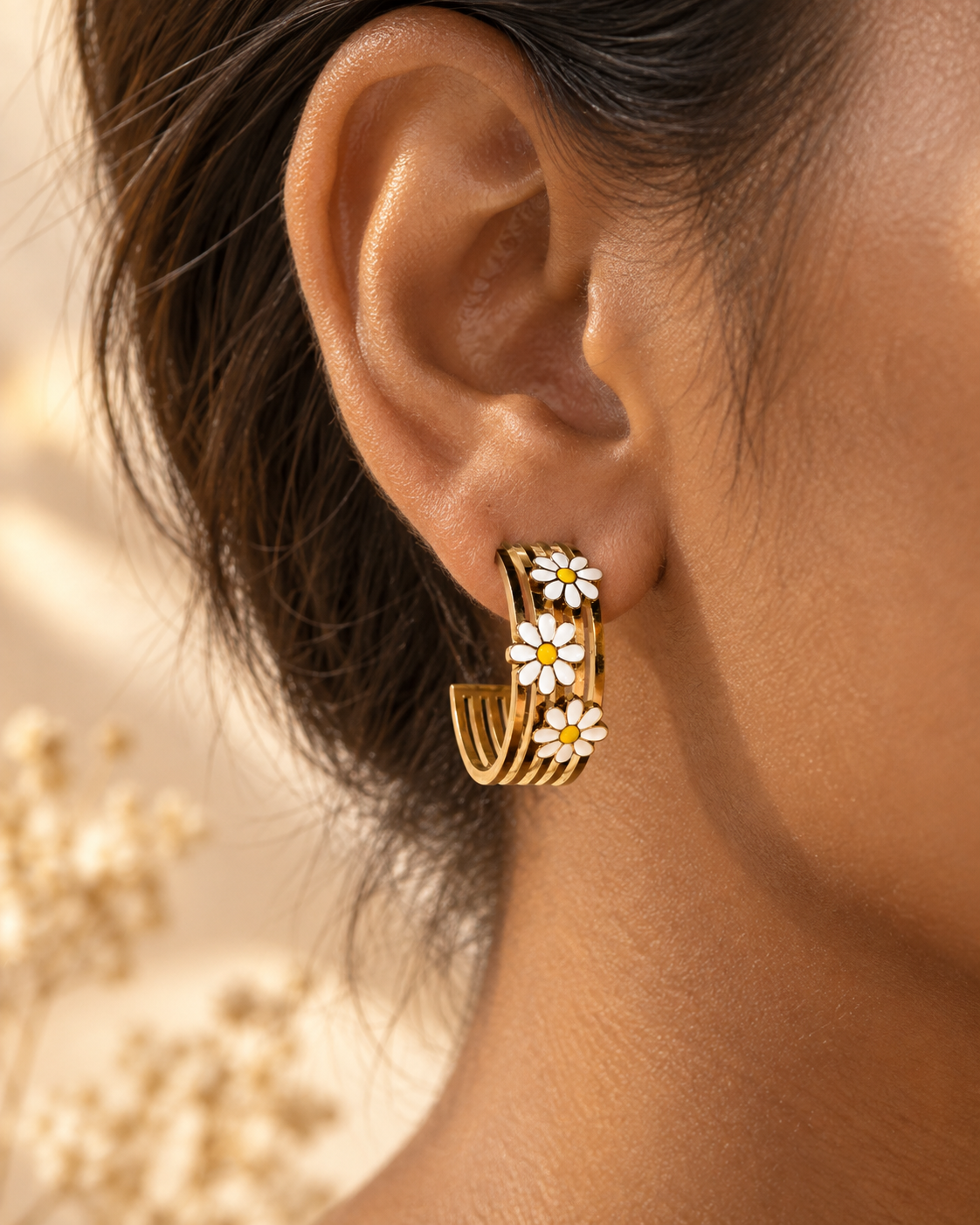 Helen Daisy Enamel Hoops by House of Surè