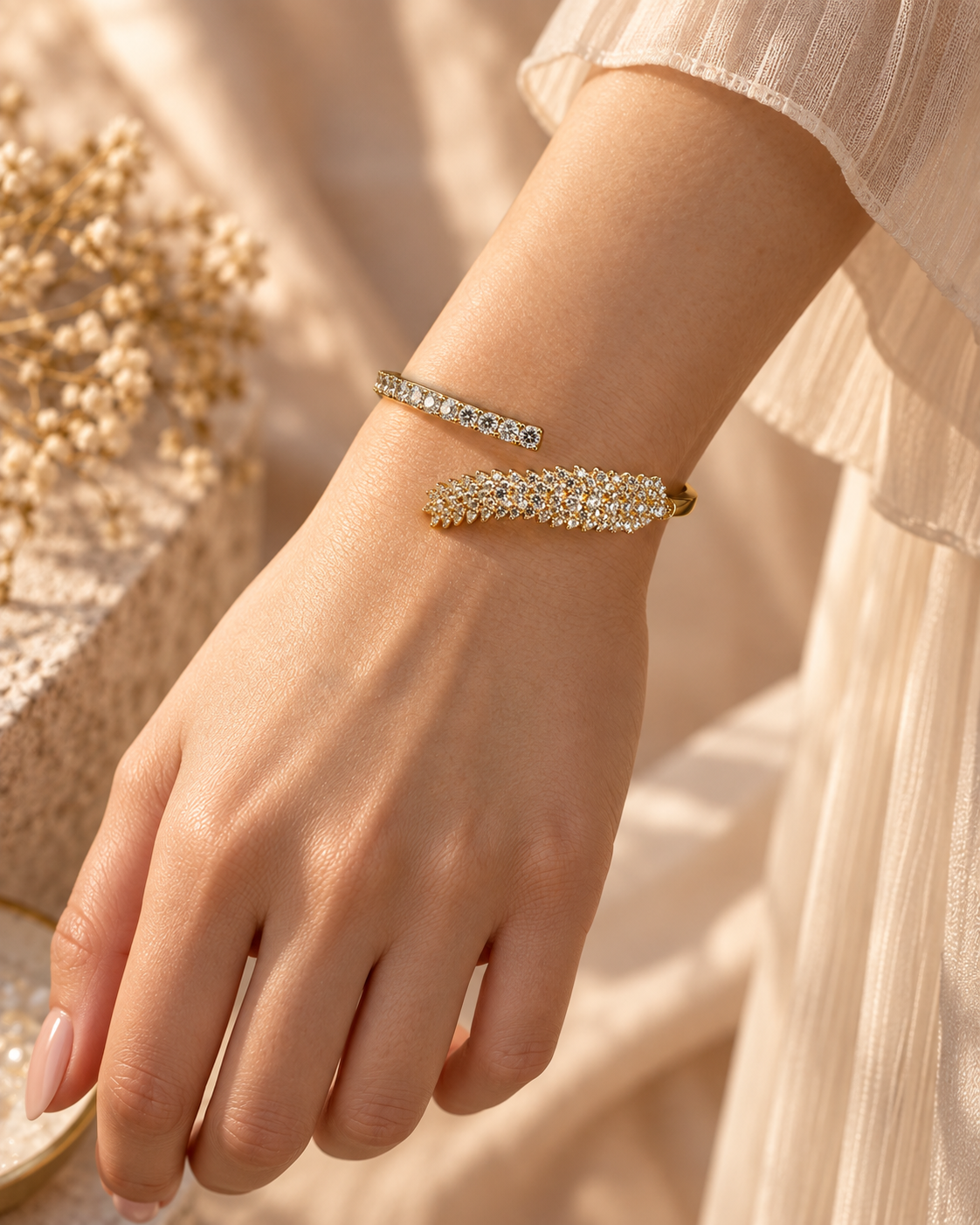 Helen Open Pave Cuff by House of Surè