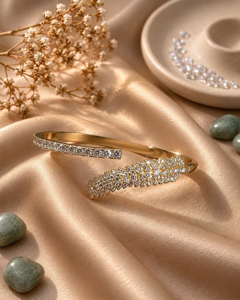 Helen Open Pave Cuff by House of Surè