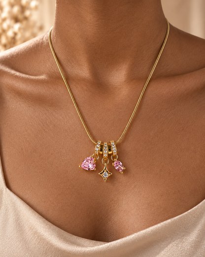 Jane Pink Cluster Necklace by House of Surè