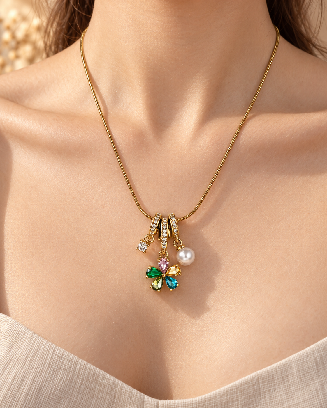 Louise Jewel Charm Necklace by House of Surè