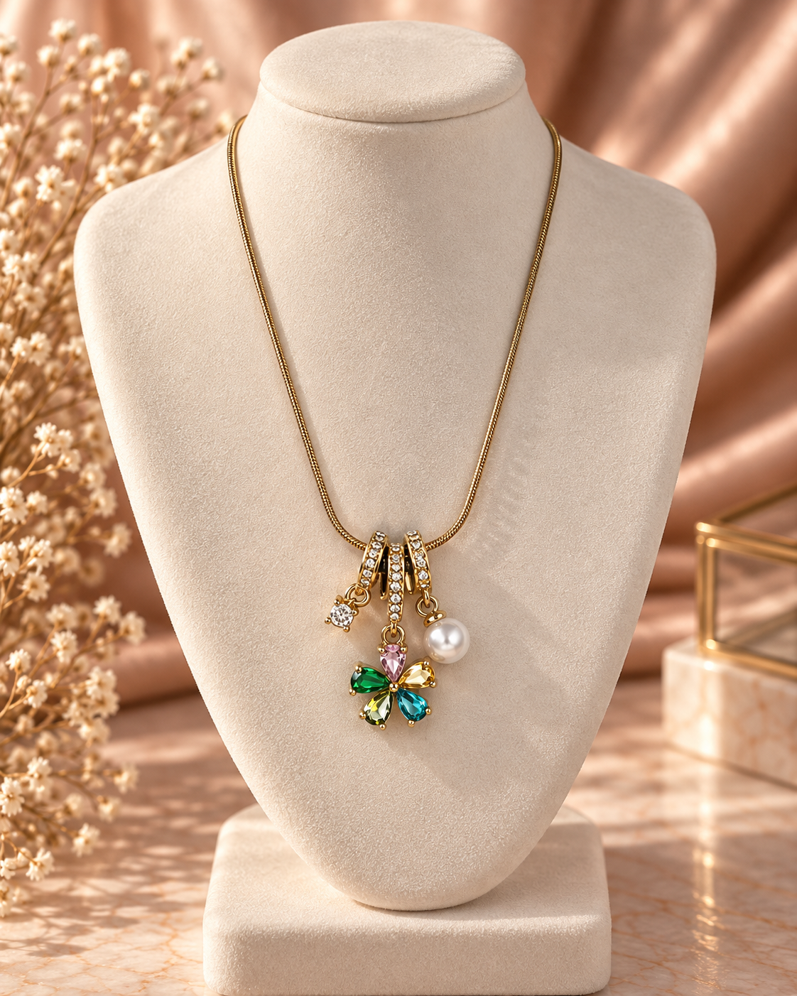 Louise Jewel Charm Necklace by House of Surè