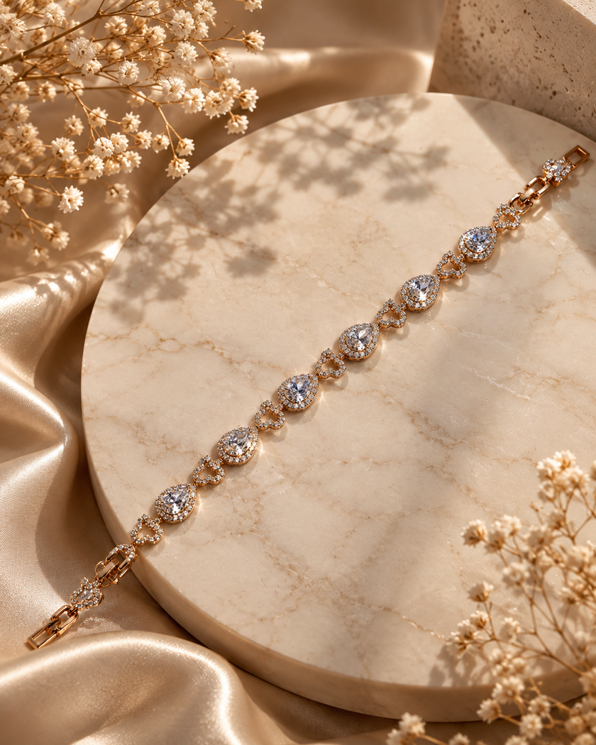 Louise Pear Halo Bracelet by House of Surè