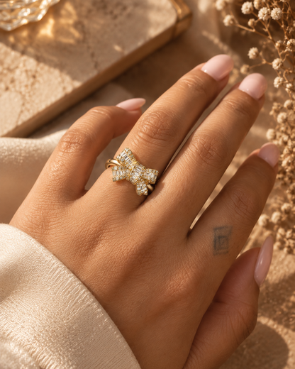 Margot Baguette Bow Ring by House of Surè