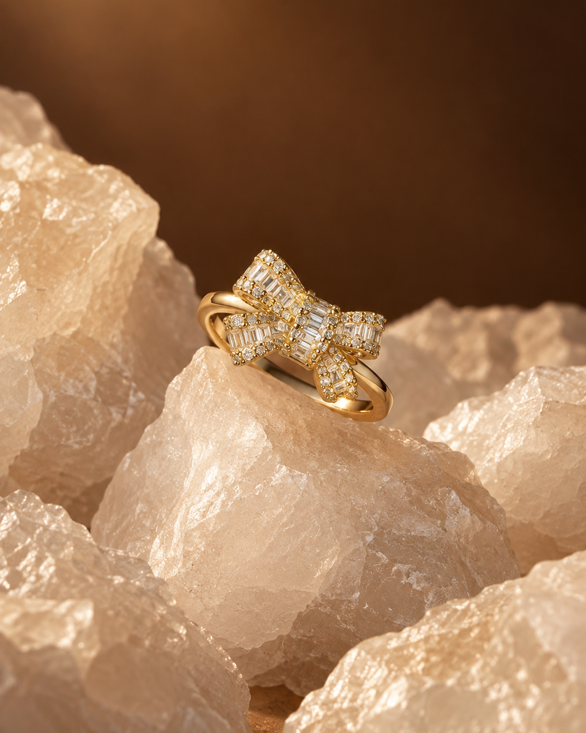 Margot Baguette Bow Ring by House of Surè