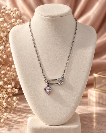 Rose Pink Cushion Pendant Necklace by House of Surè