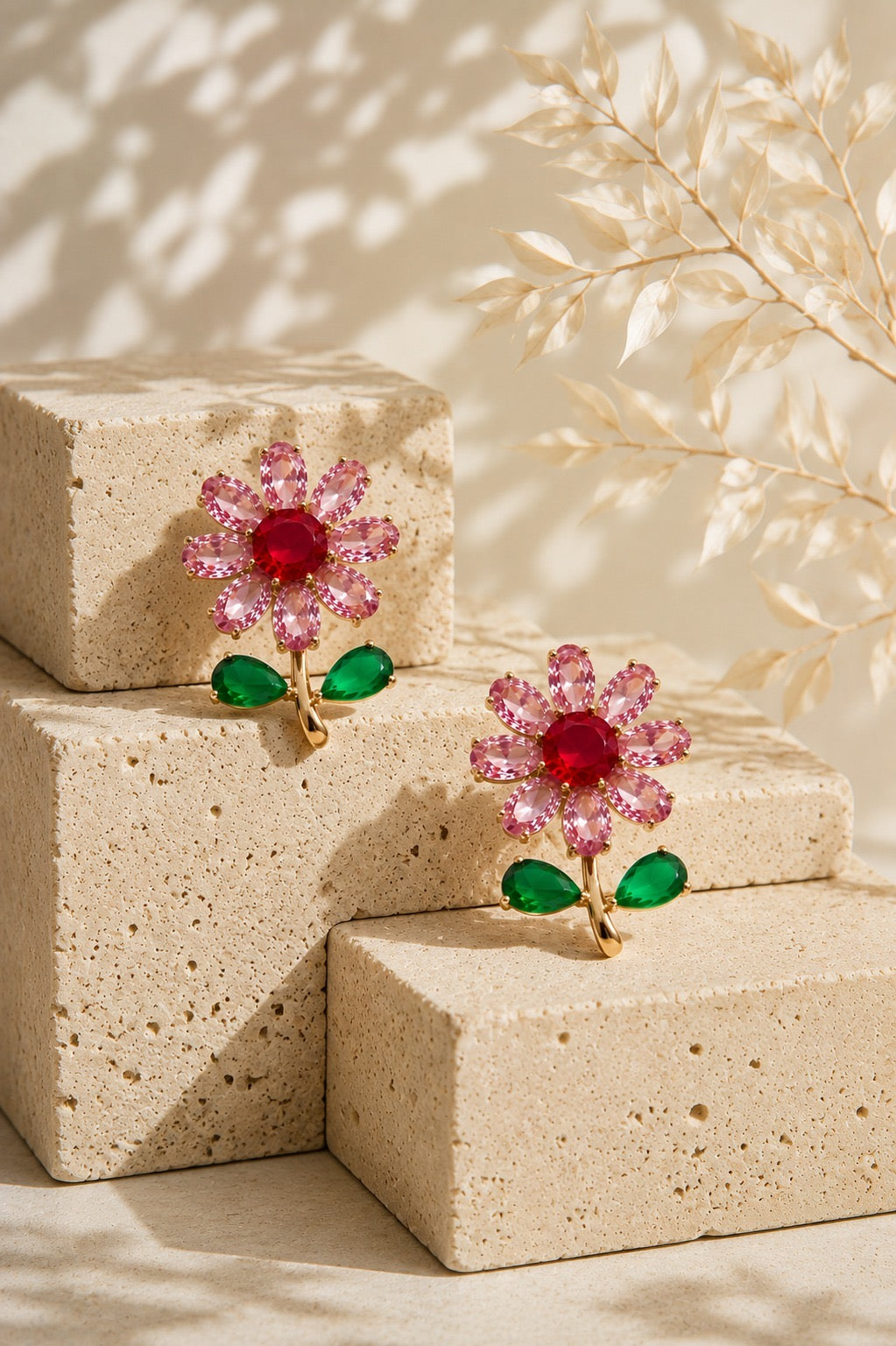 Rose Poppy Flower Studs by House of Surè