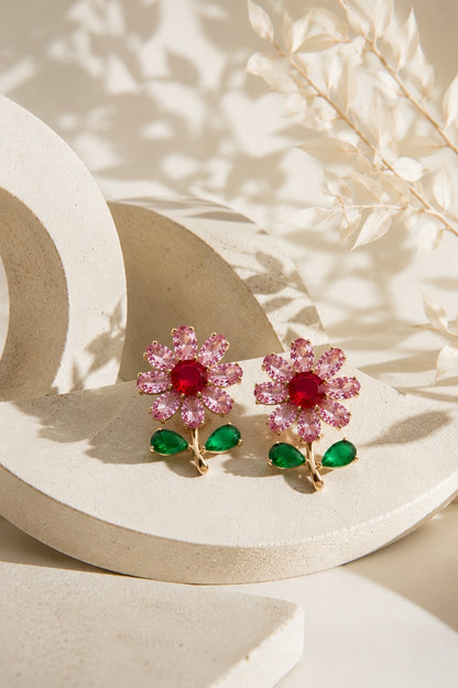 Rose Poppy Flower Studs by House of Surè