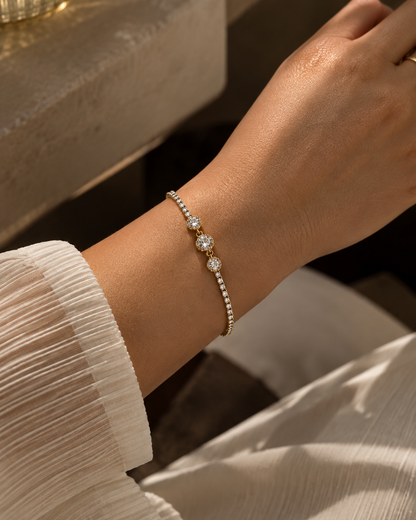 Rose Round Halo Trio Bracelet by House of Surè