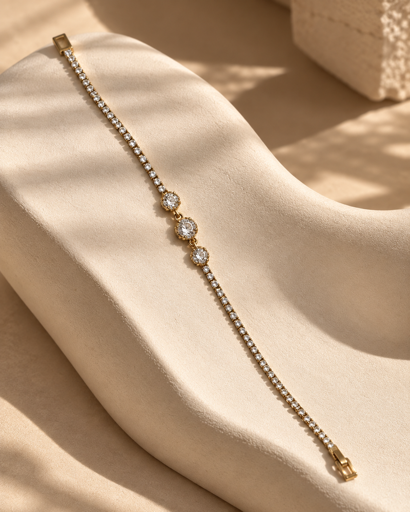 Rose Round Halo Trio Bracelet by House of Surè