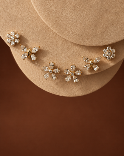 Violet Flower and Butterfly Stud Set by House of Surè